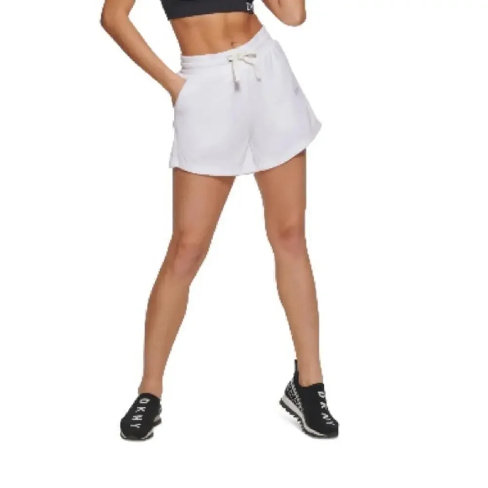DKNY Sport Terry Cloth Relaxed Shorts Women's M White Pull On Style Drawstring